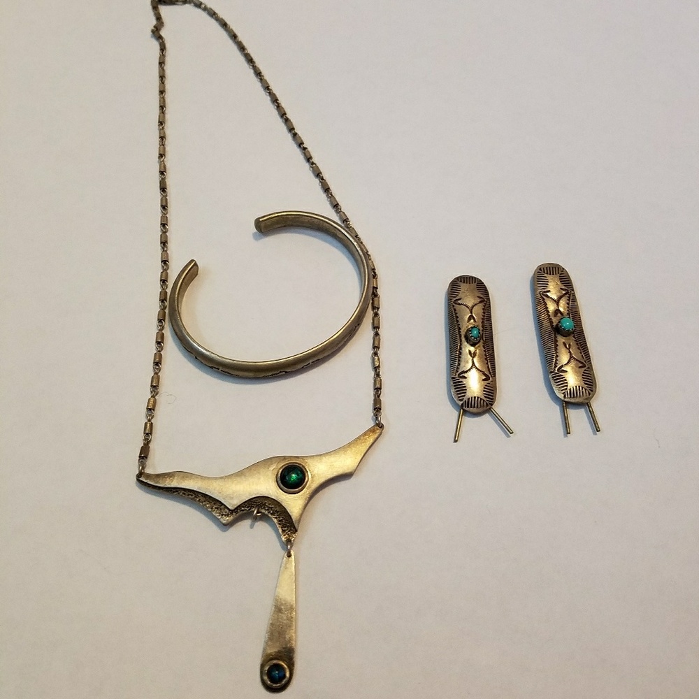 Native American silver and turquoise jewelry